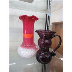 2 Art glass vases