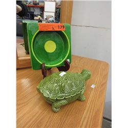 Retro- Baldelli Italy ashtray & Japan turtle dish