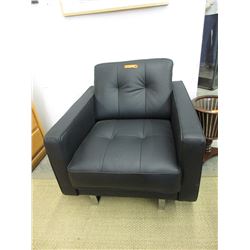 New - Black faux leather arm chair