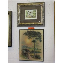 Framed art card & glazed print on board