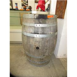 Large wood barrel - metal banded