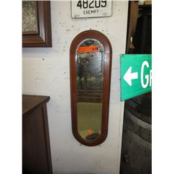 Vintage wood framed beveled mirror
