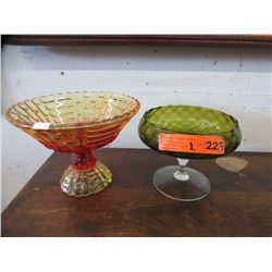 2 Vintage glass dishes