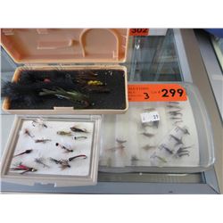 3 Small boxes of fishing flies