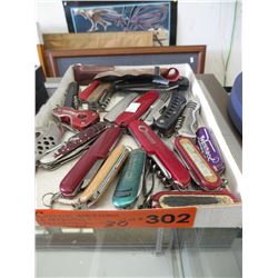 30 Used pocket knives - some with logos