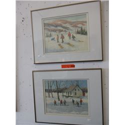 Pair of charming "Joyce Kellock" prints