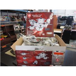 New - 16 piece stainless steel cookware set