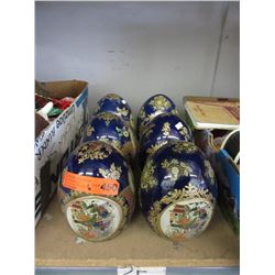 6 Glazed pottery eggs