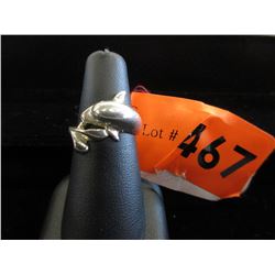 Sterling Silver Dolphin Ring - estate