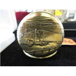 New - Pocket watch with semi truck motif