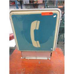 Vintage electric pay phone sign