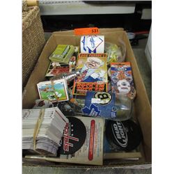 Box lot of sports collectibles