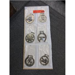 6 Cast horse brasses