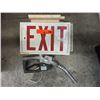 Image 1 : 2 Exit signs & a gas pump handle