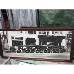 Large wood frame print of vintage image