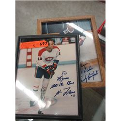 2 Autographed hockey photos