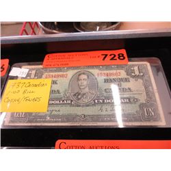1937 Canadian $1 bank note