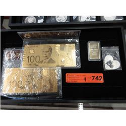 2 Gold Foil novelty notes & collector art bars