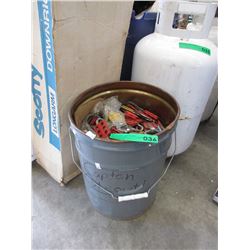 Pail full of electrical lockout tools