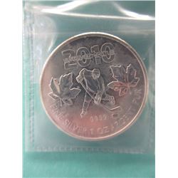 .9999 Fine Silver Special 2010 Olympic Hockey Coin