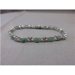 Emerald & Diamond Tennis Bracelet  Infinity Design
