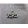 Image 1 : Sterling Silver "XOXO" Diamond Necklace