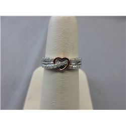 .925 Silver & Gold Diamond Studded Ring