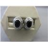 Image 1 : New - Diamond & Blue Sapphire Stud Earrings
