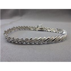 New - Sterling Silver Diamond Bracelet