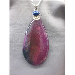 Lapis Lazuli & Pink Dragon Veins Agate Necklace