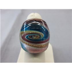 Murano Glass Ring With 24 KT Gold Flake