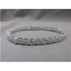30 CTW CZ Ladies Sterling Silver Bracelet