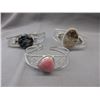 Image 1 : 3 Silver Clad Gemstone Bangle Bracelets