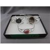 Image 2 : 3 Silver Clad Gemstone Bangle Bracelets