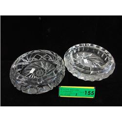 2 Pinwheel crystal ashtrays