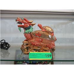 Glazed ceramic dragon & turtle statue