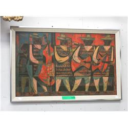 Vintage print on board