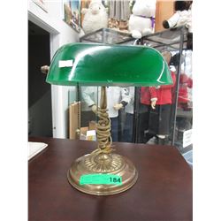 Bankers lamp with glass shade