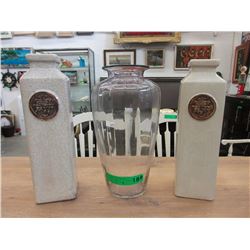 3 Decorative 13" vases