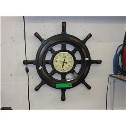 Wood "Ships Wheel" wall clock