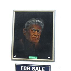 Portrait on black velvet