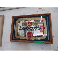 Labatt's mirrored wall clock