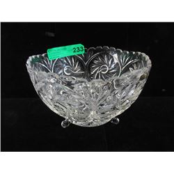 Large footed pinwheel crystal bowl