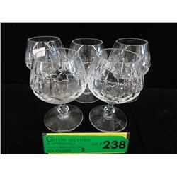 5 Crystal brandy snifters