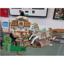 Musical rocking horse & collector plate