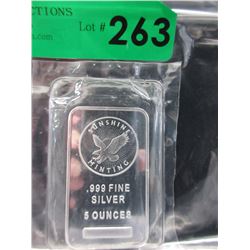 5 Troy Oz. Sunshine Minting .999 Silver Bar