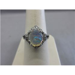 1.18 CT Opal & Diamond Ring