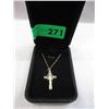 Image 2 : 14KT Yellow Gold Chain with 3/4 Inch Cross.
