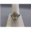 Image 1 : 2 CT Oval Citrine Gemstone & Diamond Ring