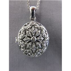 New Diamond Filigree Design Locket & Chain